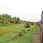 The Himsagar Express rounds a bend